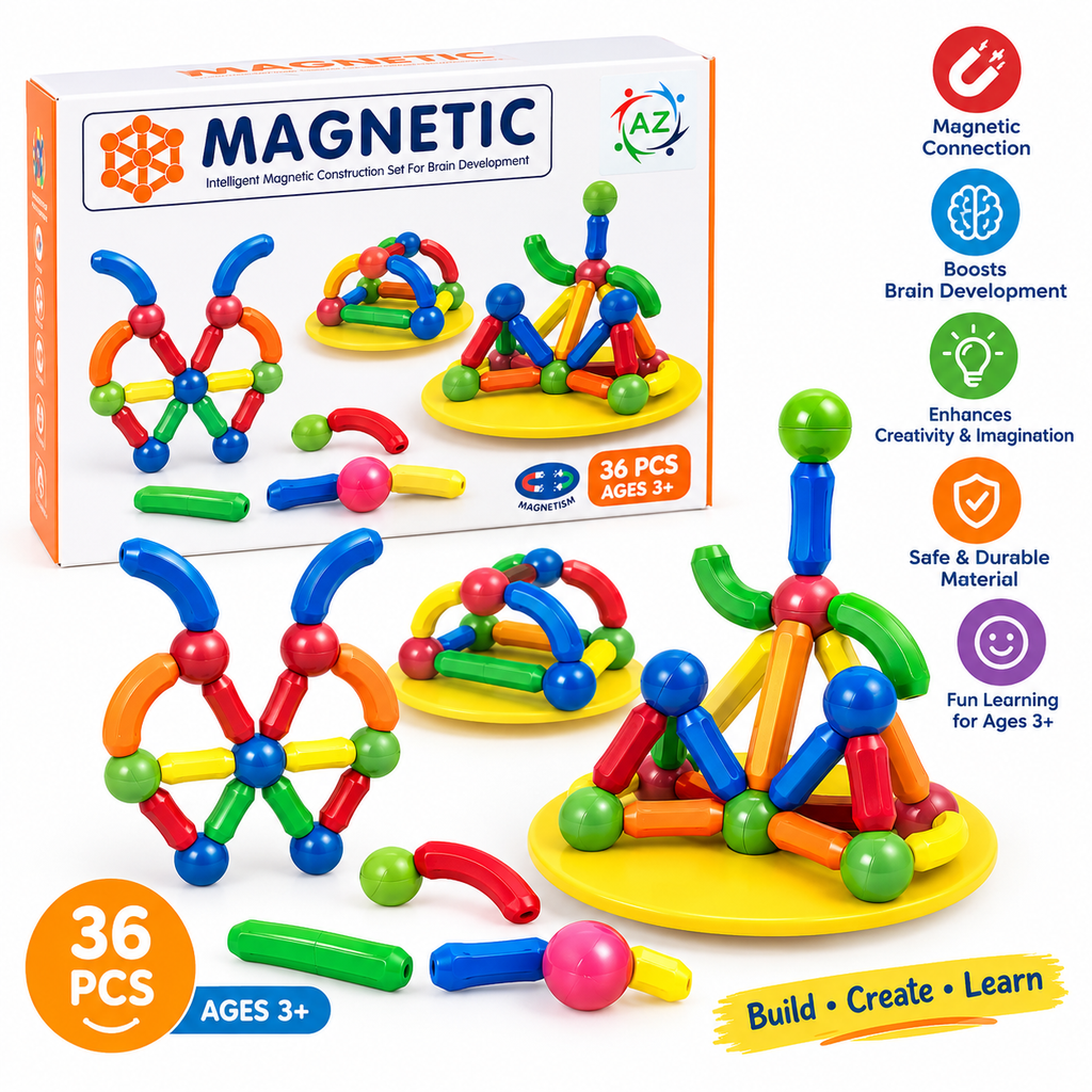 36 PCS Magnetic Construction Set for Kids – Creative Building & Educational Learning Toy, Ages 3+
