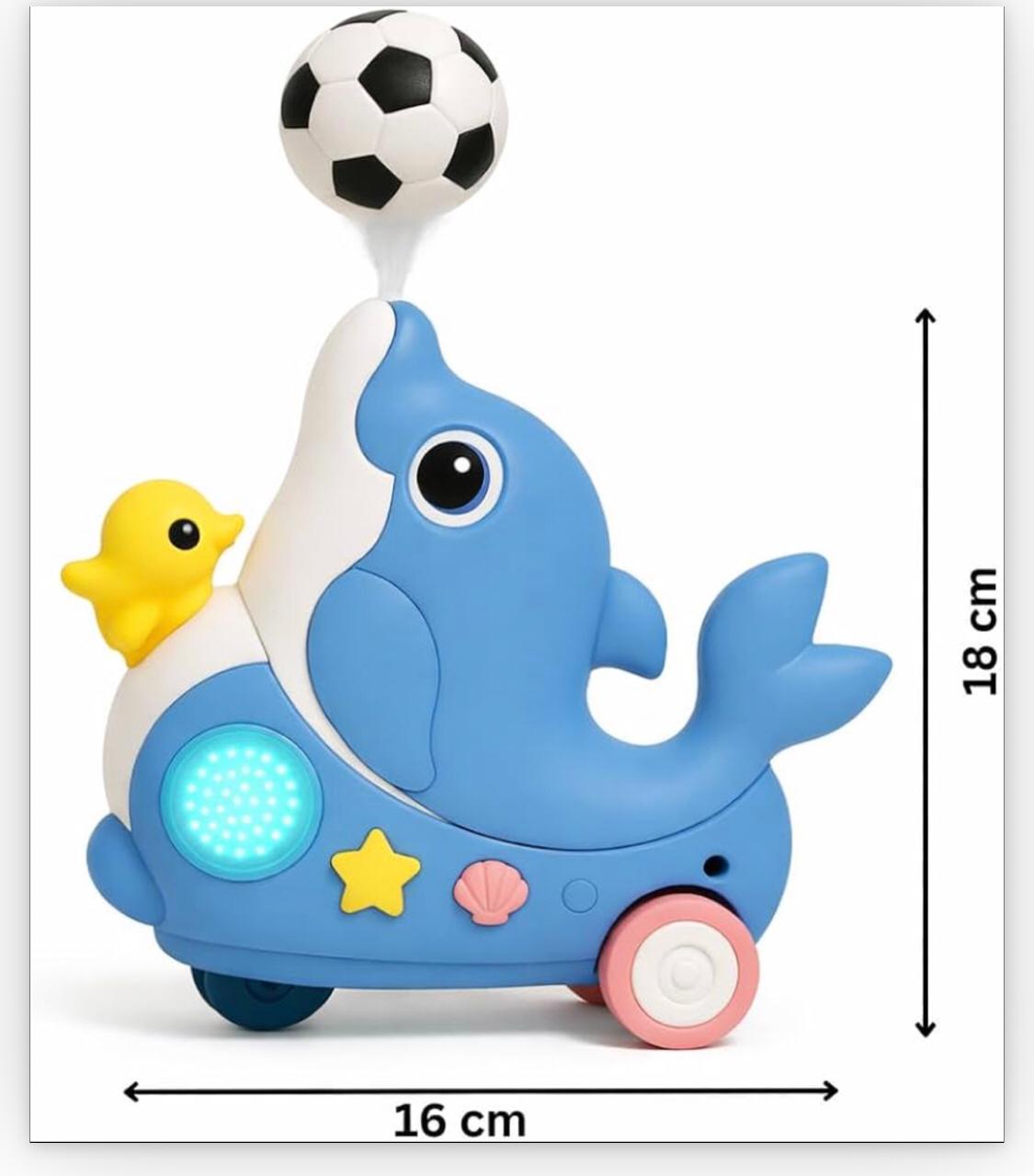 Musical Dolphin Bump & Go Toy with Lights and Sound