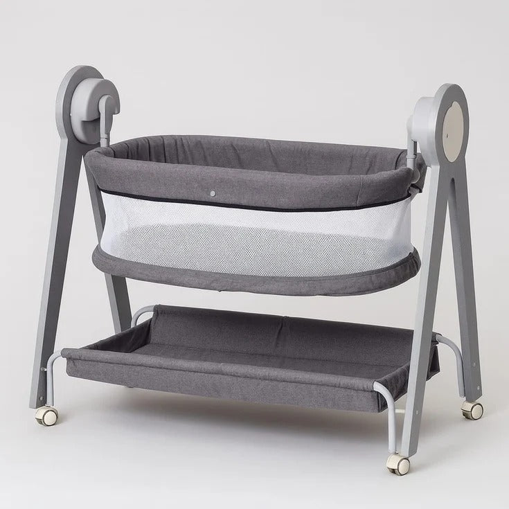 Baby Bedside Bassinet with Rocking Stand and Storage Shelf