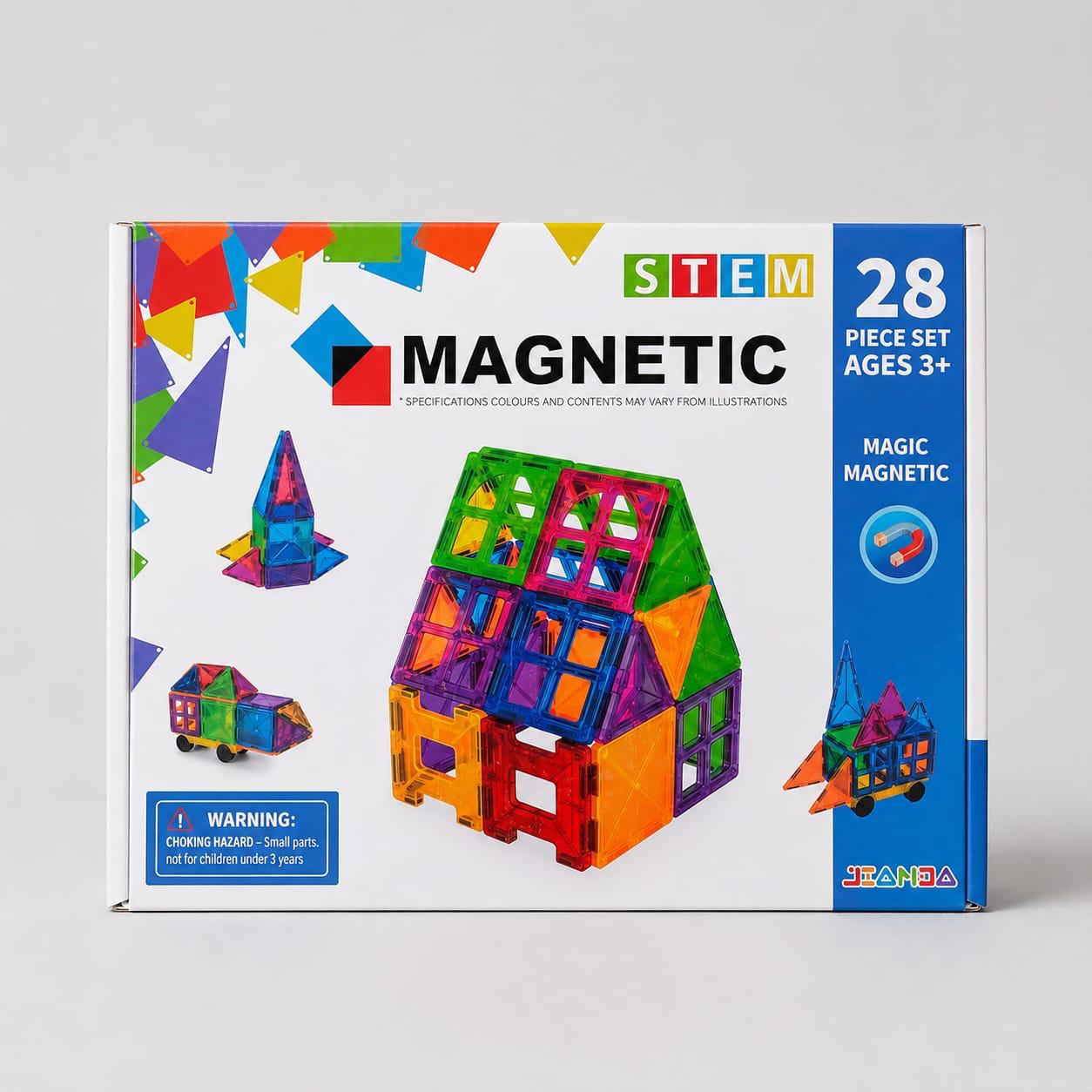 Colorful Magnetic Building Blocks STEM Construction Set